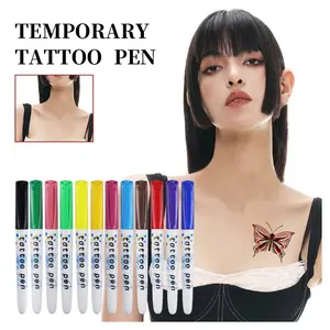 Non-Toxic Washable Body Paint Marker Pen, Tattoo Stage Performance Makeup, Halloween DIY Graffiti Markers, Safe for Skin Art