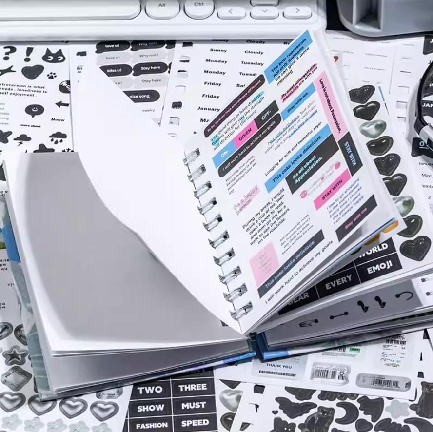 2500pcs Time Fragments PET Sticker Book, DIY Diary Decoration Scrapbooking Stickers