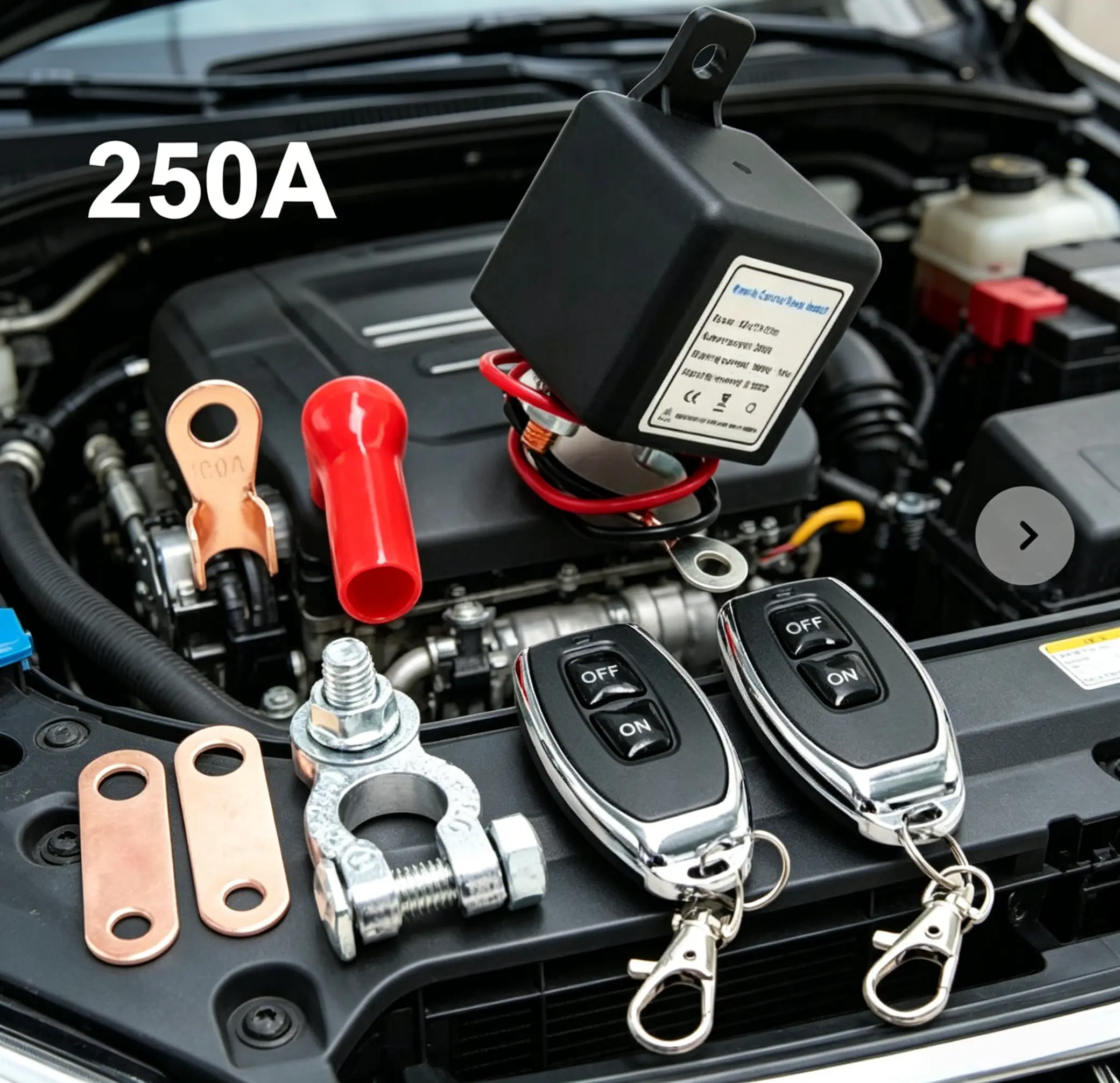 Fathersdaygift 250A Remote Battery Disconnect Switch, 12V Dual Remote Anti-Theft Battery Cut Off Isolator for Car RV Truck Camper Fathers Day Gifts
