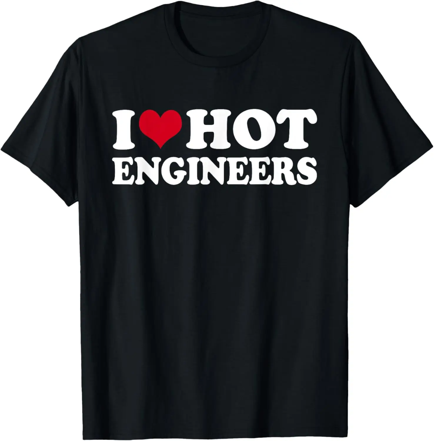 Women's 100% Cotton Round Neck Short-Sleeve Casual Vintage Graphic Distressed "I Love Hot Engineers" T-Shirt, Women's Vintage T-Shirts for Daily Wear