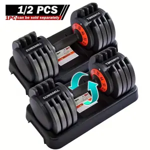 55 Lbs Pair Adjustable Dumbbell Set With Quick-Change Weight System&Tray-Heavy-Duty Home Gym Equipment For Men & Women, Full-Body Workout (Upper/Lower/Total Body)-Compatible With Adapter (Sold Separately) - Black Dumbbells, 1PC Can Be Sold Separately