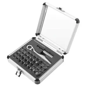 212 MAIN Sunex Tools 9726 38-Pc Compact Aluminum Mini Ratchet and Bit Set with CRV Handle, Steel Bits, Quick-Release Tool Storage Kit for Cycling & Outdoor Recreation