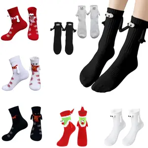 Magnetic Adhesive Hand-Warming Socks for Couples Kids and Friends Perfect for Birthdays Cozy Comfort All Seasons Soft Anti-Slip Material Midi Socks Halloween Fuzzy Horror Set Coral Fleece Thermal Women's High Pressure Compression Plus Size Black Velv