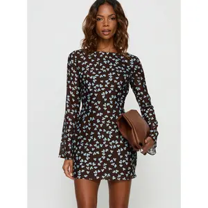 Jadee Long Sleeve Mini Dress Blue Floral