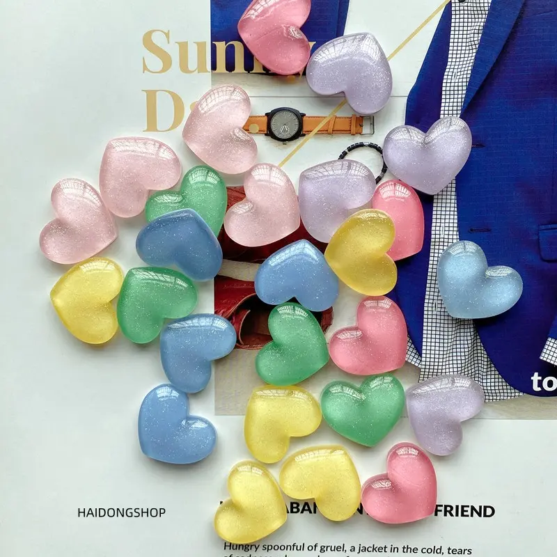 12-Pack Cute Cartoon Heart-Shaped Fridge Magnets, Pastel Multicolor Decorative Small Magnets, Strong Adhesive Decoration Accessories Suitable for Kitchen Refrigerators, Office Whiteboards, Storage Cabinets, and Dishwashers, Lovely Minimalist Home Décor an