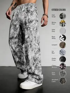 Men's Camo Print Straight Leg Sweatpants, Regular Fit Casual Street Comfy Breathable Camo Print Pants for Daily Wear, Men's Bottoms for Summer, Trouser