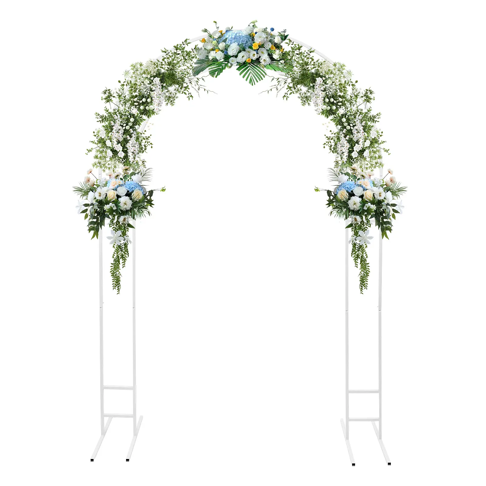 7.2ft Metal Wedding Arch, Balloon Arch Backdrop Arch Stand for Wedding, Bridal, Garden, Yard, Indoor Outdoor Party Decoration (White, Flowers Not Included) Father Son High School Graduation Gift