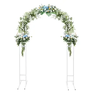 7.2ft Metal Wedding Arch, Balloon Arch Backdrop Arch Stand for Wedding, Bridal, Garden, Yard, Indoor Outdoor Party Decoration (White, Flowers Not Included)