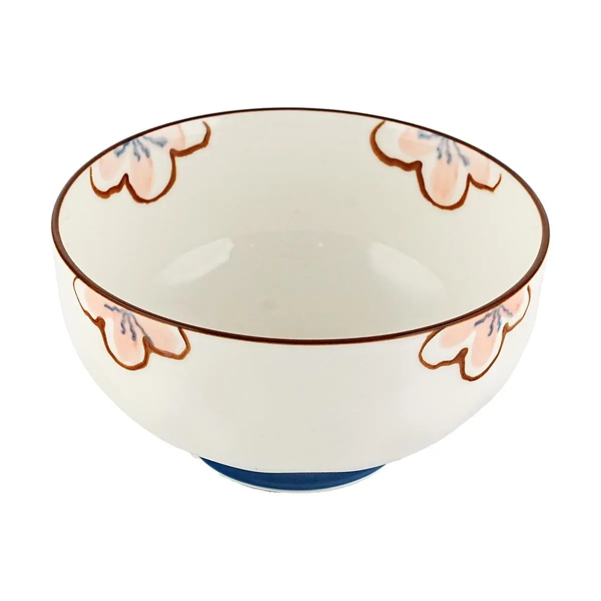 Golden Lion Japanese Sakura Ceramic Bowl 11.4cm - Cute Cherry Blossom Rice Noodle Soup Bowl, 300ml Capacity