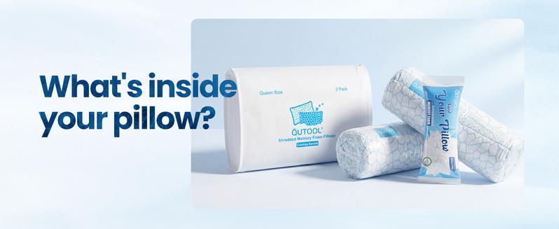 QUTOOL Luxury Cooling Memory Foam Pillows 2 Pack,Bed Pillows Set of 2,Adjustable Gel Pillow for Side Back Sleeper with Removable Cover, Valentine's Day Gifts, Decor Bedroom Accessories