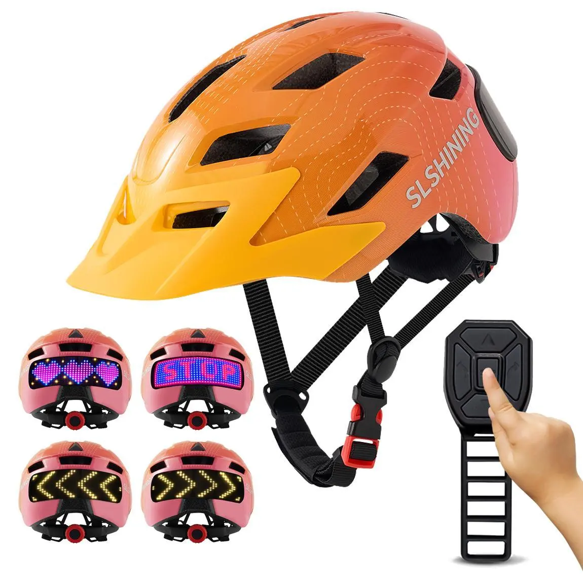 Kids Helmet Orange-Pink