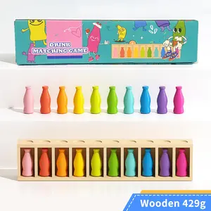 Bottle Color Match Game, Wooden Fun Family Board Game for Kids 6-12, 2-4 Player Bottle flip Game for Kids and Adults, Perfect for Travel Camping Holidays Party Night, Ideal Choice for Easter or Birthday Gifts
