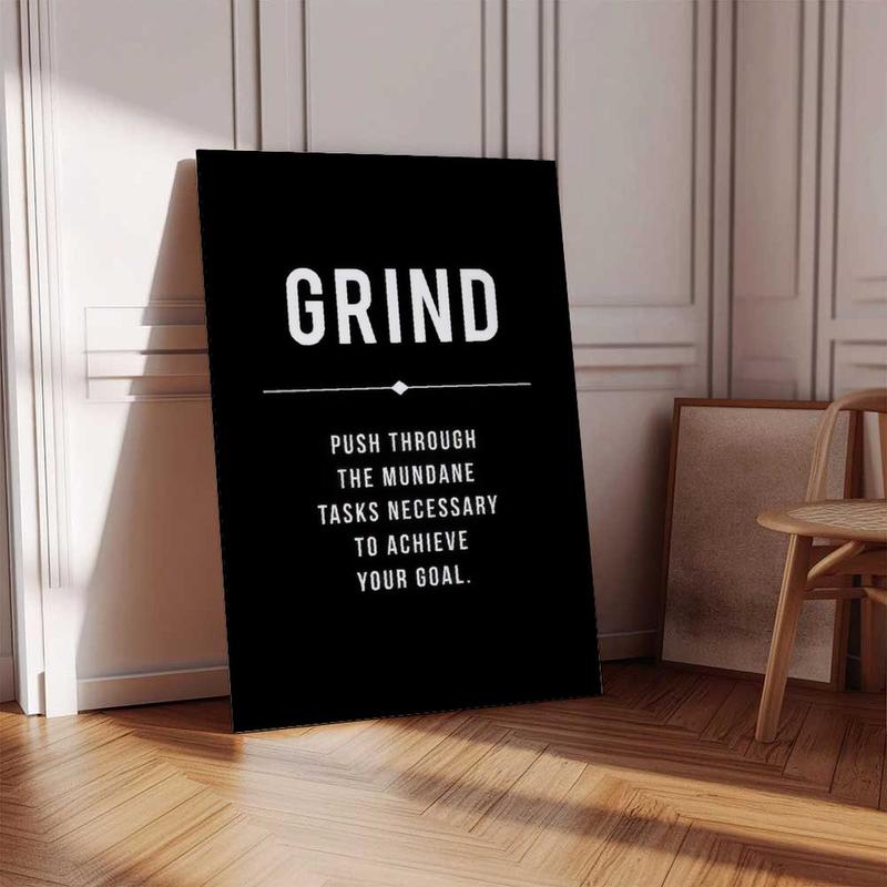 Motivational 3 Piece Set Wall Art Poster, Hustle Grind Execute Prints, Minimalist Office Decor, Printable Inspirational Poster