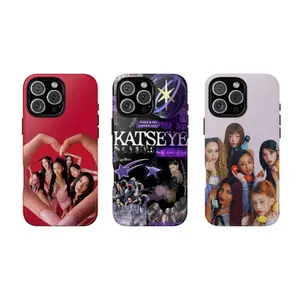 KATSEYE Girl Group iPhone Case, Kpop Aesthetic Collage Phone Cover, Cute Idol Style Protective Case for iPhone Models Trendy Gift for Fans