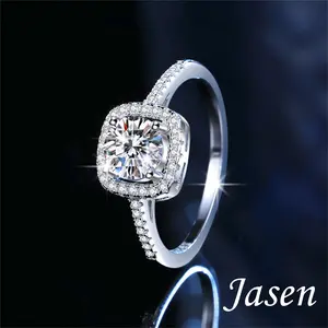 4 prong ring Fashionable Four Claw Square Open Ring Exquisite Box Packaging，rings for women darry ring princess cut ring celys engagement Hypoallergenic Cubic Zirconia