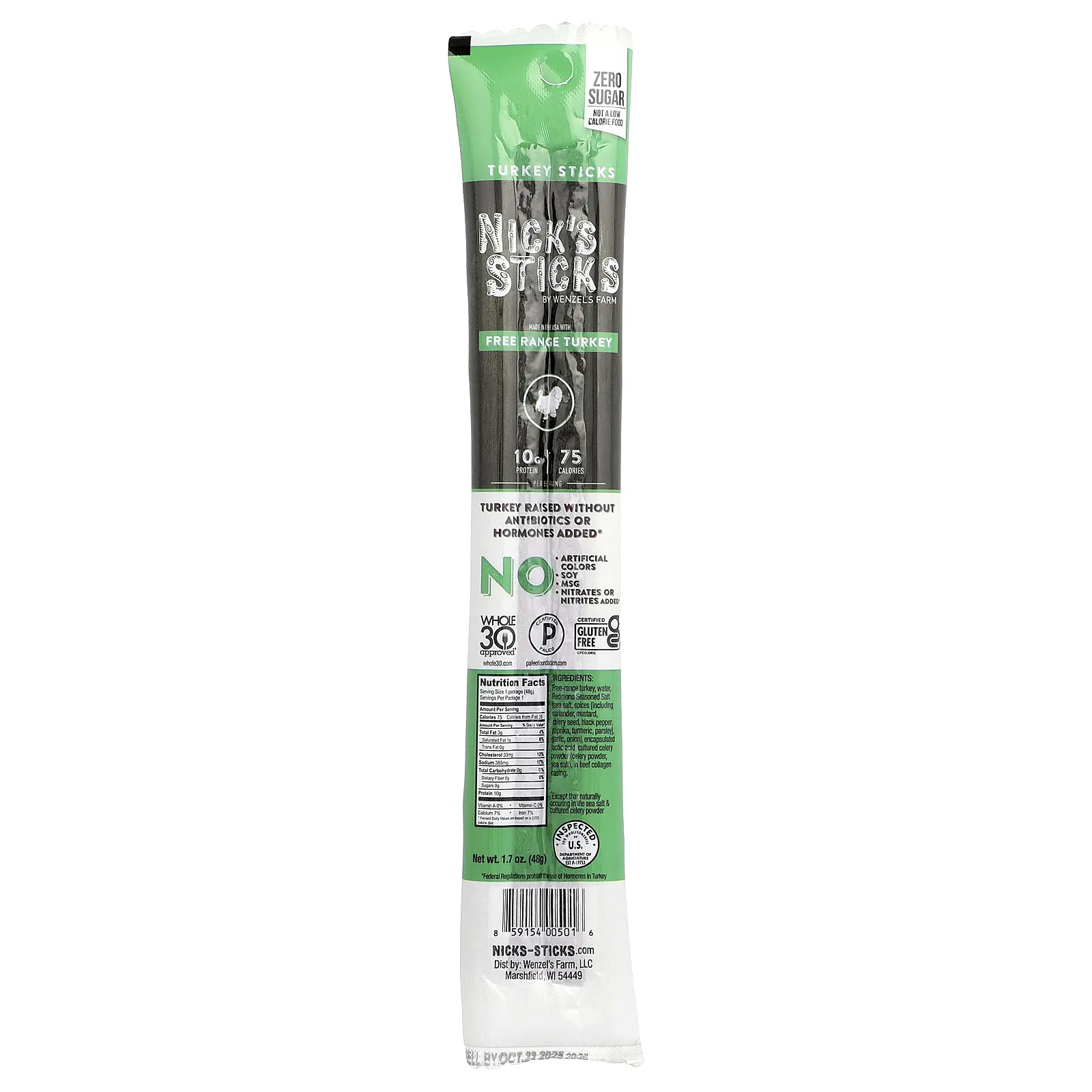 Nick's Sticks Turkey Sticks, 1.7 oz (48 g)
