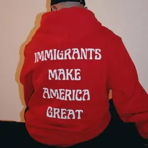 Immigrants Make America Great Hoodie, Social Justice Statement Sweatshirt, Vintage Graphic Top, Made by Immigrants Gift for Men & Women