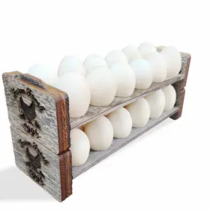 Egg Holder Tray- Countertop Stackable Egg Rack For Fresh Eggs made with reclaimed barn wood Kitchen Utensils Rustic Wooden