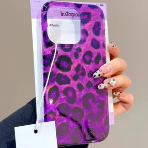 for use with iphone 16 pro max Purple leopard print phone case for use with iphone 15 plus cases for girls for use with iphone 14 pro Millennium style protective case for use with iphone 13/12/11 X/XS XSMAX 7/8 PLUS Sexy phone cases 2025 Trendy Phone Case