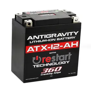 Antigravity ATX12-AH-RS Lithium Motorcycle Battery 360CA 12V LiFePO4 with RE-START Jump-Starting Technology High-Power Lightweight Performance Upgrade