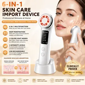 M80B Multifunctional Facial Care Tools, EMS, Vibration, 3-Color LED Lights (Red, Green, Blue), Heated Massage, 3 Intensity Levels, 5 Modes for Deep Cleansing, Skin Nourishment, Firming,summerwins