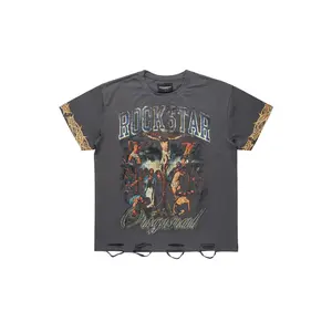 Waller Charcoal Distressed Oversized Graphic T-Shirt