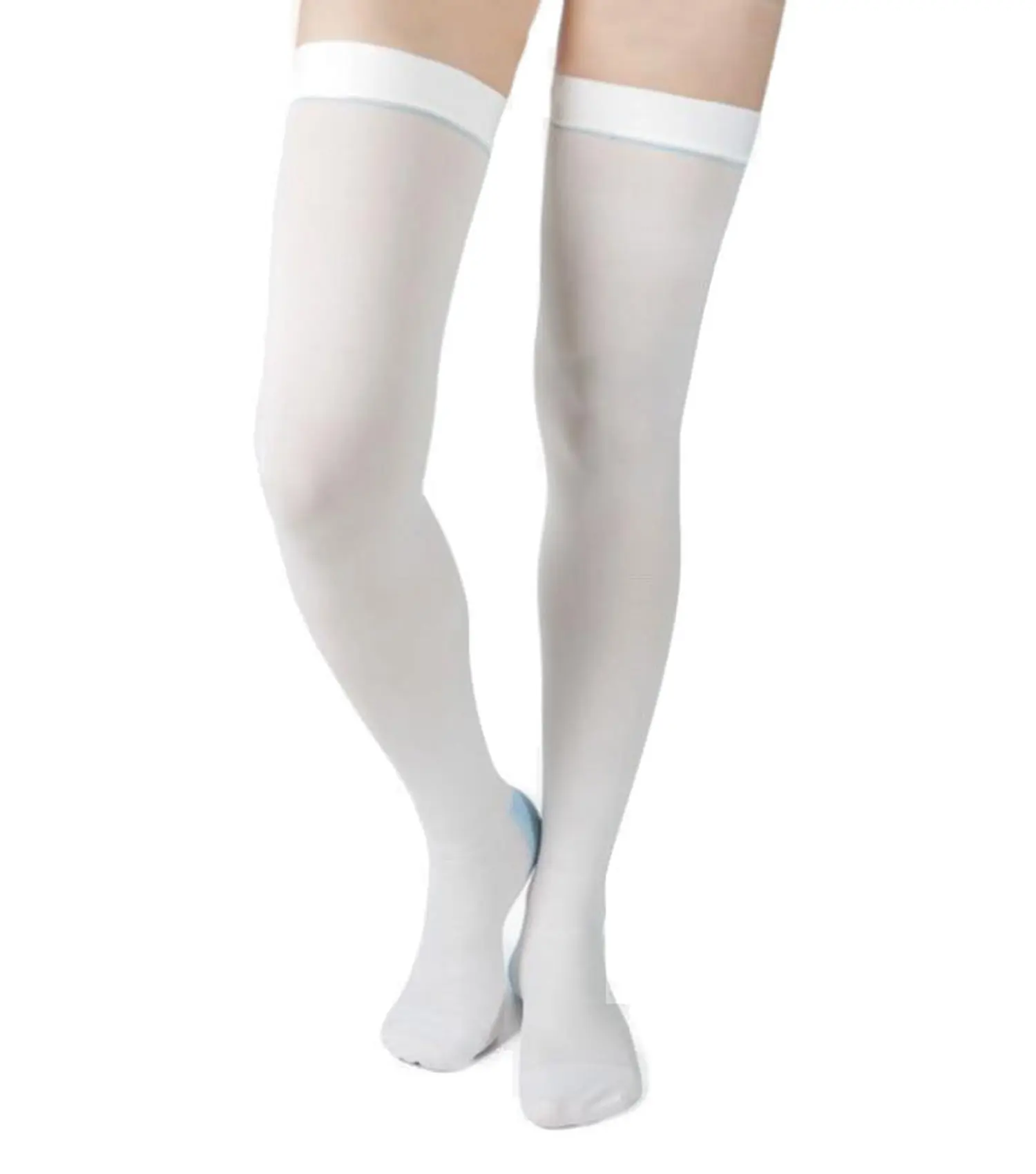 Anti-Embolism Stockings Thigh High, 15-20 mmHg, White
