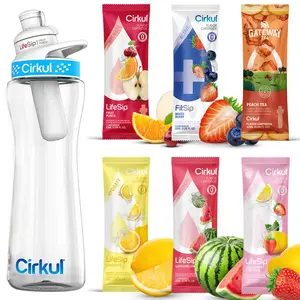 Cirkul 22oz Plastic Water Bottle & 6 Flavor Cartridges  (Fruit Punch & Mixed Berry & Peach Tea & 3 Random Lifesip)