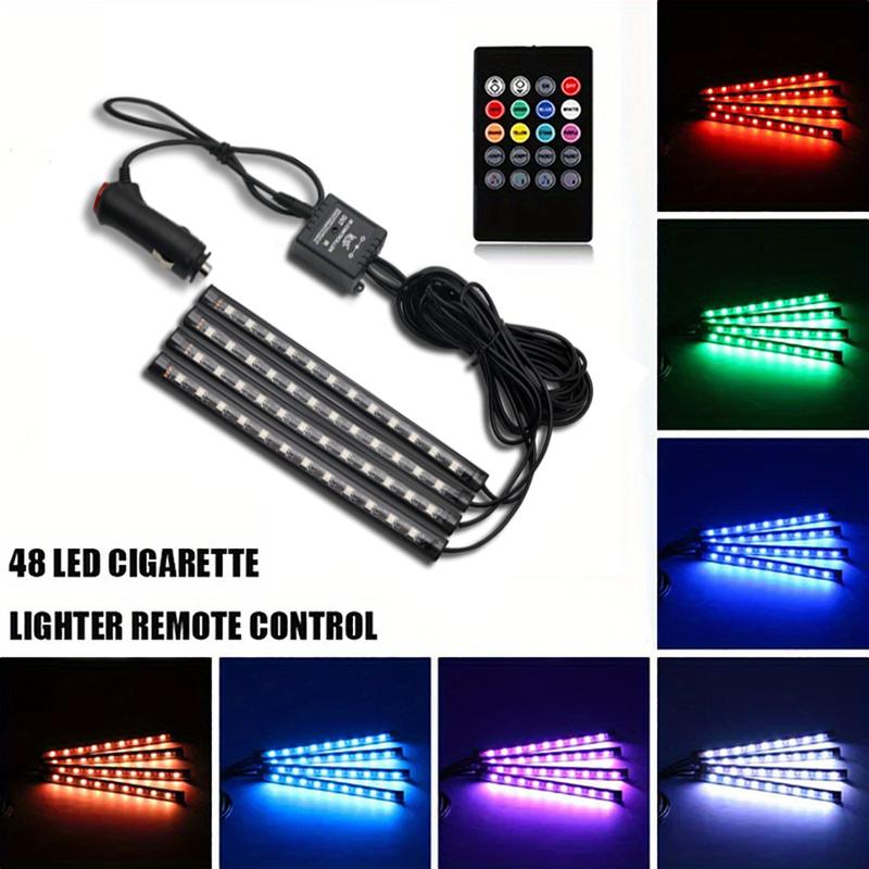 Remote-Controlled Ambient Lights for Cars, Voice-Activated Interior Lights, Multi-Color, Music-Responsive Strip Lights for The Car Interior.