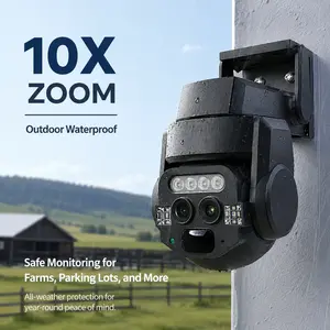 The Only Camera You Need CareCam Pro 4K 8MP Dual Lens Wireless 10X PTZ Zoom AI Detection Colorful Night Vision 2 Way Audio IP66 Waterproof SD Cloud Storage Safety Monitoring Digital Remote Picture Surveillance Card Connection