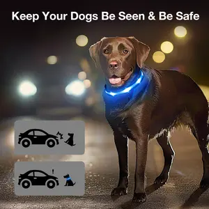 Rechargeable LED Dog Collar - Waterproof Light-Up for Night Walking, Glowing Dog Collar for Enhanced Visibility & Safety, Outdoorfun, Halloween Atmosphere Gifts