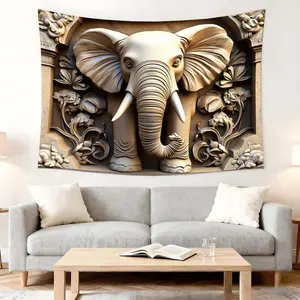1pc Elephant Wall Tapestry Home Decor Living Room Bedroom Decoration Festival Party Background Art Piece
