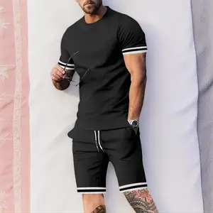 Men's Summer Two-Piece Set: Short-Sleeve Crew Neck T-Shirt & Casual Sports Shorts