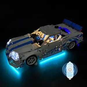 LED Light Kit compatible with Lego Speed Champions Fast & Furious Nissan Skyline GT-R (R34) Toy Car Building Set, Blue Underglow Lights for Lego 76917,Birthday, holiday, gift （No building blocks, just lights） outdoorfun