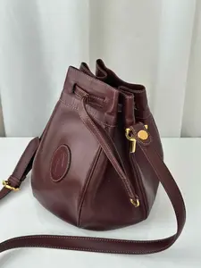 Pre-owned Cartier As Shown Shoulder Bags Must Line Drawstring Shoulder Bag, Bordeaux MR04032026A265