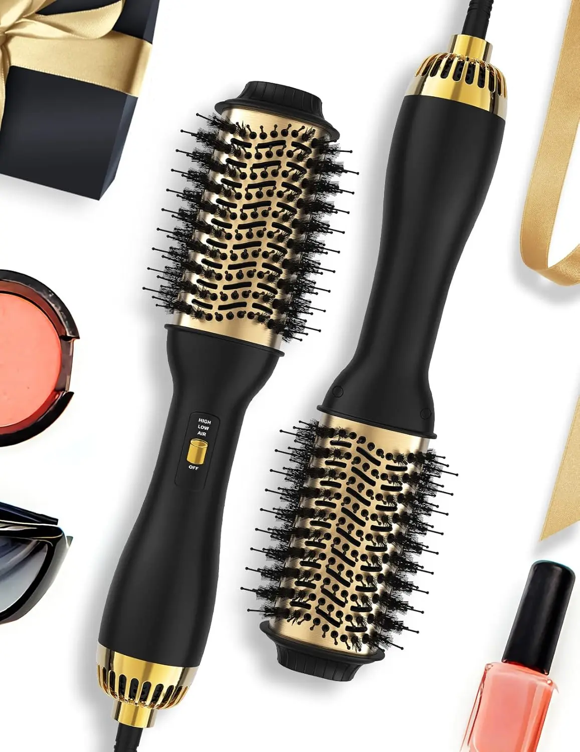 Hair Dryer Brush Blow Dryer Brush in One, 4 in 1 Hair Dryer and Styler Volumizer with Oval Barrel, Professional Salon Hot Air Brush for All Hair Types