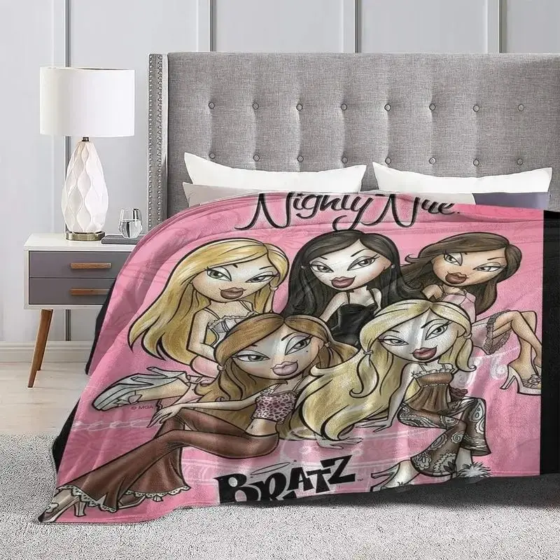 Dinosaur & Cartoon Printed Lightweight Fleece Graphic Throw Blanket - Soft, Breathable for Spring & Summer, Bedroom Decor, Beds, Sofas