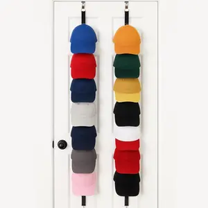 Over the Door Cap Rack Organizer 2 Pack Holds Up to 16 Baseball Hats Hat Storage System for Men Women Adjustable Closet Hanger with Hooks for Easy Hat Display
