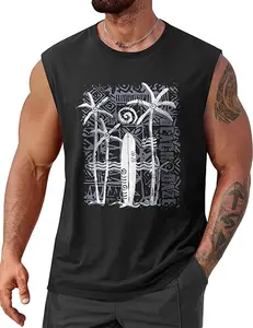 Mens Beach Summer Tank Tops Palm Tree Graphic Vacation Muscle Sleeveless Shirts (S-3XL)
