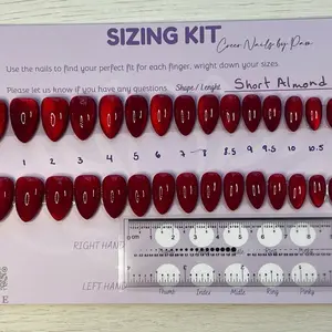 Coco Nails by Pam Sizing Kit Ready to Wear Short Almond Shape Length Measurement Tool for Perfect Fit