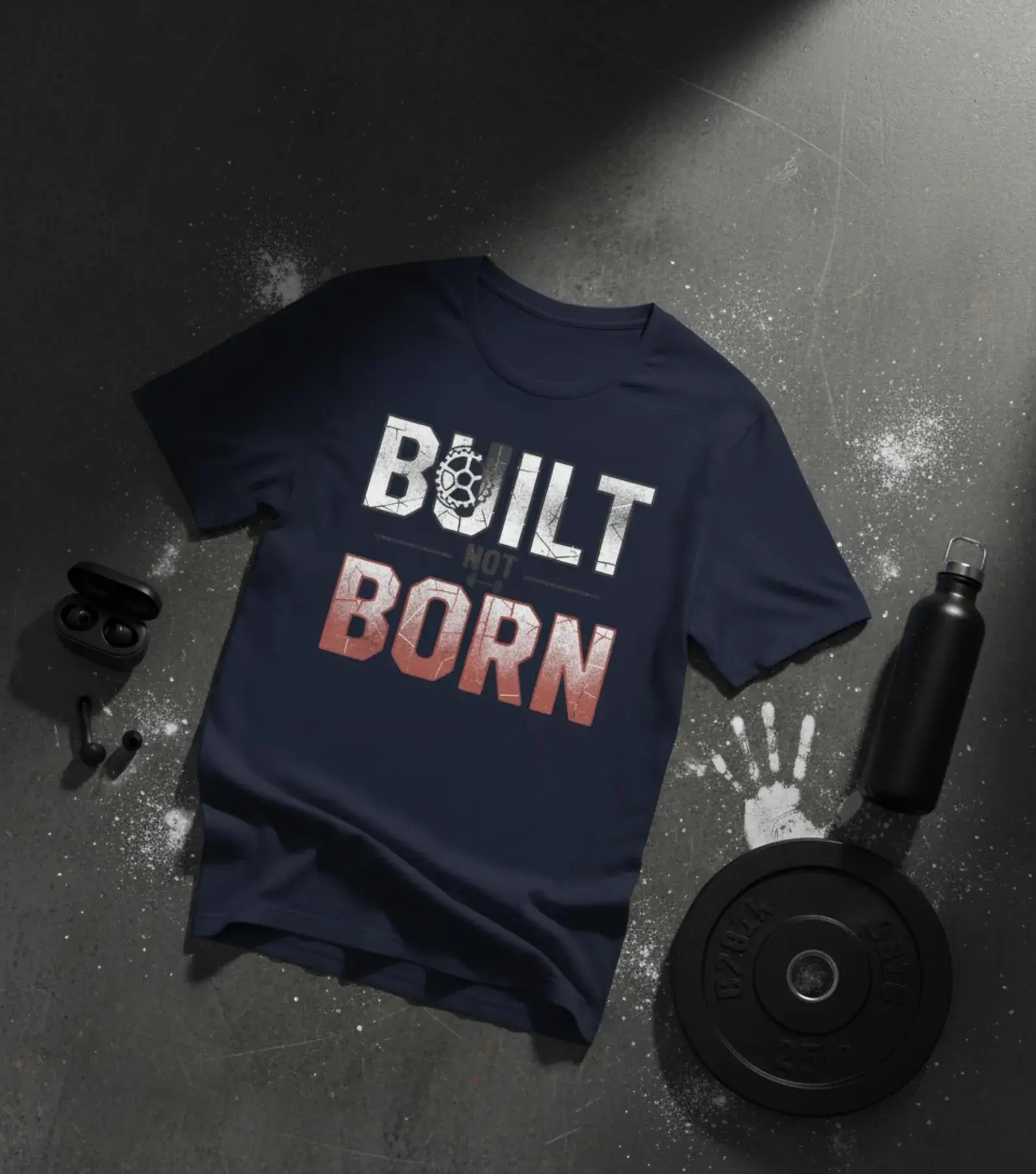 Built Not Born Gym Shirt, Motivational Workout Tee for Men, Bodybuilding Gift, Weightlifting Shirt, Fitness Gift, Unisex Gym T-Shirt
