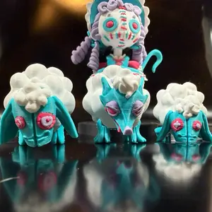 Little Bo Peep & Sneaky Sheep Figurine | Fun Fairy Tale Decor | 3D Printed | Stocking Stuffer | Magnet Option