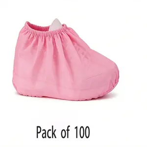 100 Pack Disposable Shoe Covers, Non-Woven Fabric Indoor Foot Protectors, Durable Breathable Dustproof Anti-Dust Toe Cover, Household Items