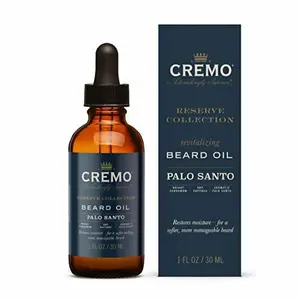 Cremo Scented Argan Beard Oil - Palo Santo Aroma, 1 Fl oz, Men's Hair Care for Moisturizing, Restoring and Softening Beards Jojoba Oil Scruff