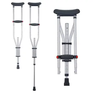 VEVOR Underarm Crutches, 13-Level Height Adjustable Underarm Walking Crutches, Lightweight Aluminum Crutches for Adults Teenager - with Soft Underarm Pad for Leg Injury Surgery Disabled, 1 Pair 300LBSVEVOR Super Brand Day