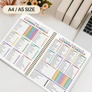 1pc A5 Cleaning Planner,Spiral Bound Cleaning Schedule & Checklist Organizer with Color-Coded Daily, Weekly, Monthly, and Annual Tasks, Perfect for Home Organization and Chore Management