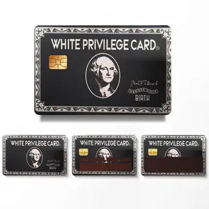 White Privilege Card Design Credit Card Ultra Thin Skin Vinyl Sticker, 4 Counts/set Ultra-thin Skin Vinyl No Residue Sticker, Waterproof & Scratch Resistant Card Sticker
