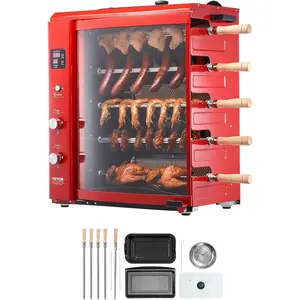 VEVOR Shawarma Grill Machine, 5 Strings of Barbecue Capacity, Chicken Shawarma Cooker Machine, Gas & Electric Broiler Gyro Rotisserie Oven Doner Kebab Machine, for Home Restaurant Kitchen Parties
