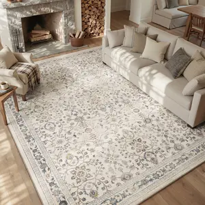 [NEW] MontVoo Elegant Distressed Area Rug for Living Room Decor, Machine Washable, Easy to clean & Ultra Soft, Vintage Home Decor, Bedroom Decor, Kitchen, Office Room & Kids' Room Rug, TikTok Shop Deals