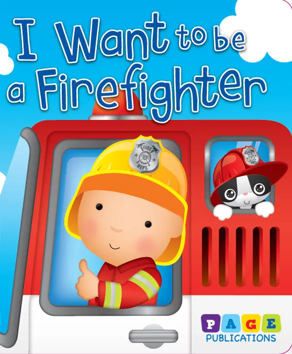 "Drawing-Themed 'Be a Firefighter' Toddler Board Book - 10 Pages, 8.2x7.2x1 Inches, Engaging Stories, Fun Duck Illustrations, Parent-Child Bonding, Early Learning"